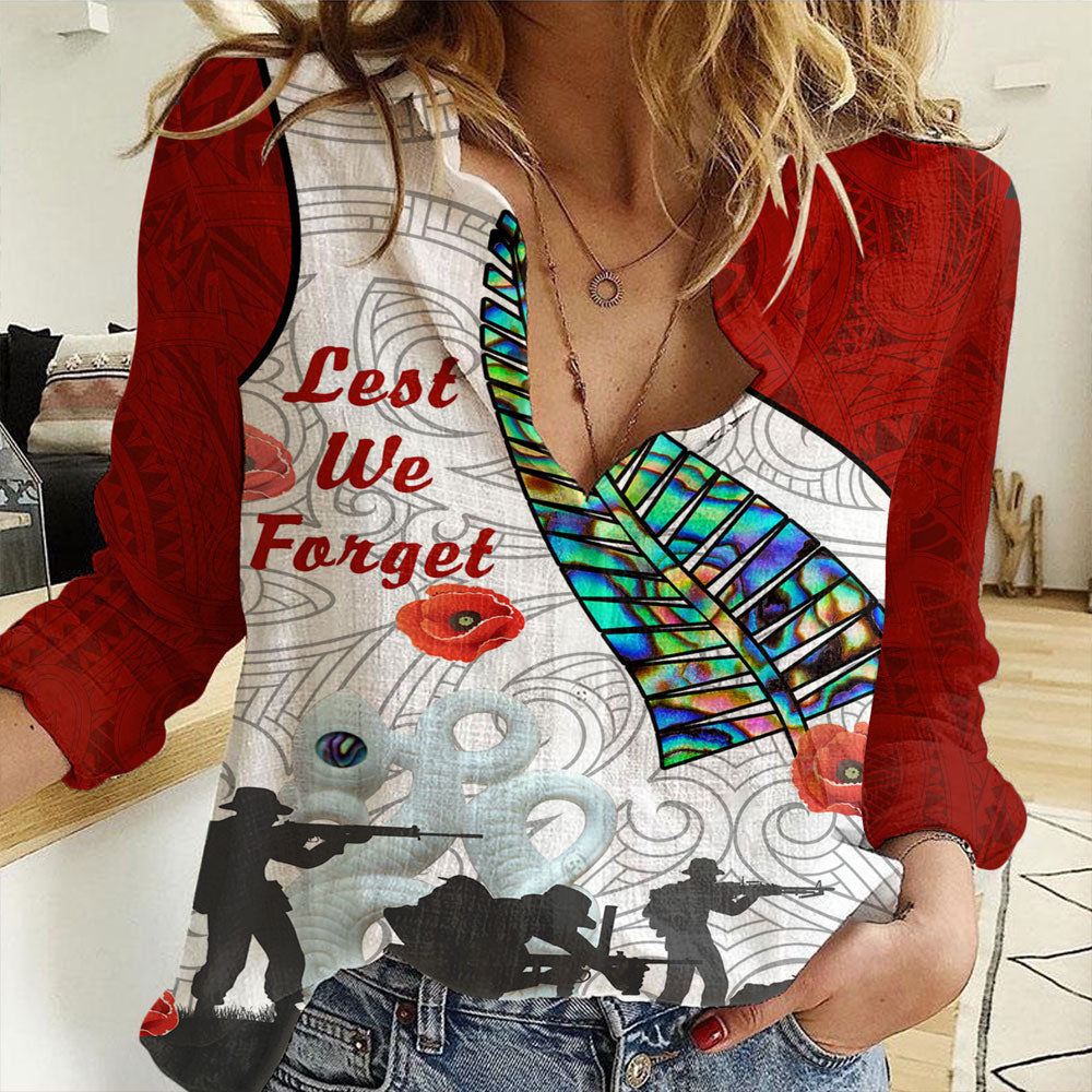 Clothing New Zealand Anzac Fern & Maori Women Casual Shirt