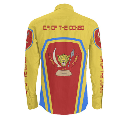 Clothing Democratic Republic Of The Congo Formula One Long Sleeve Button Shirt