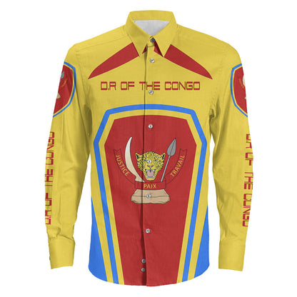 Clothing Democratic Republic Of The Congo Formula One Long Sleeve Button Shirt