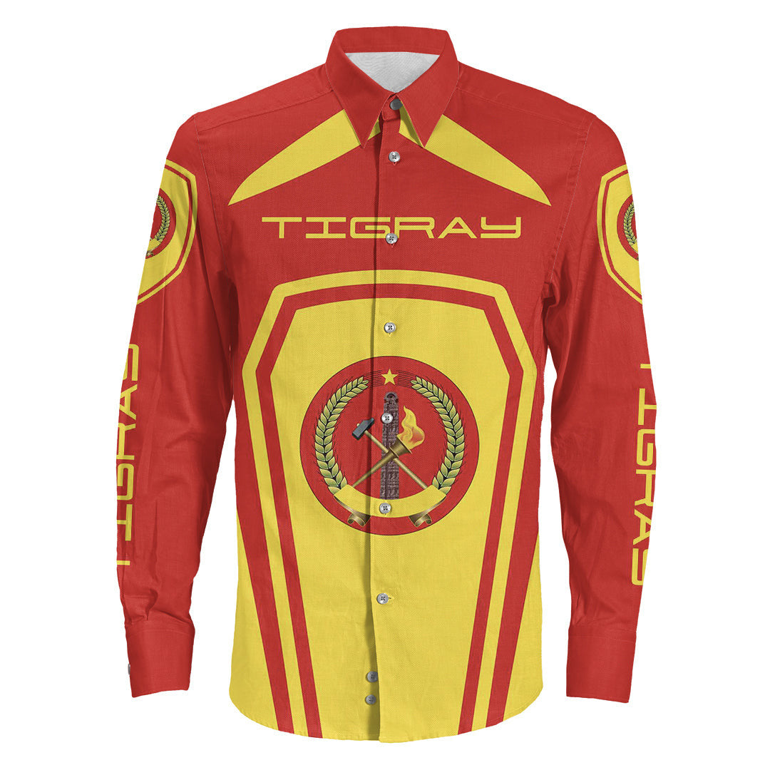 Clothing Tigray Formula One Long Sleeve Button Shirt