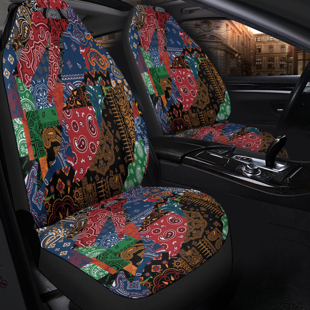Car Seat Cover Paisley Bandana Pattern Seamless Car Seat Cover
