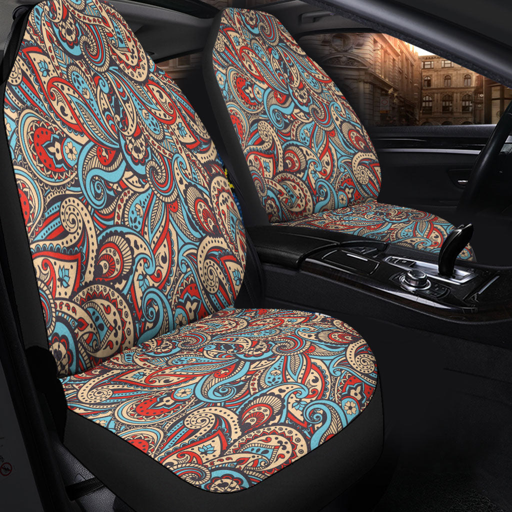 Car Seat Cover Paisley Bandana Pattern Seamless Car Seat Cover