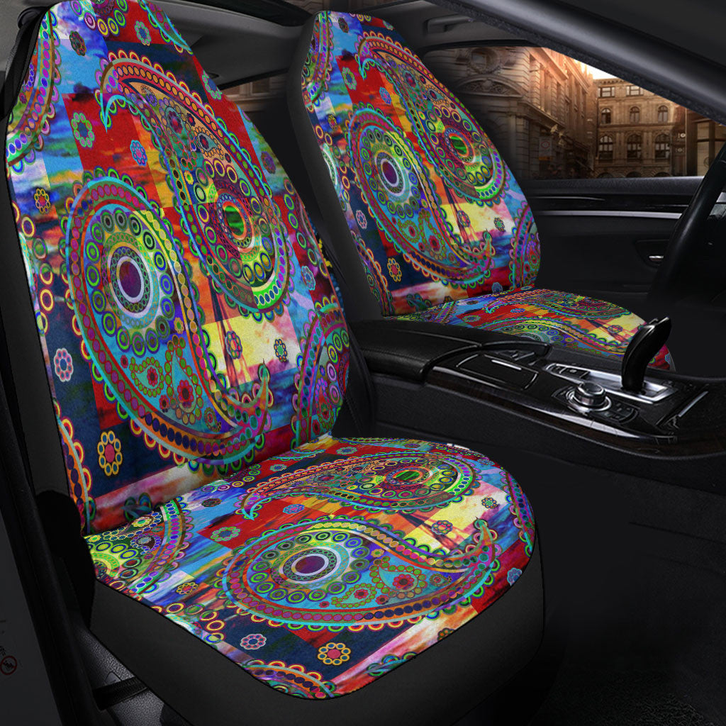 Car Seat Cover Paisley Bandana Pattern Seamless Car Seat Cover