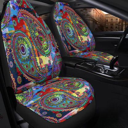Car Seat Cover Paisley Bandana Pattern Seamless Car Seat Cover