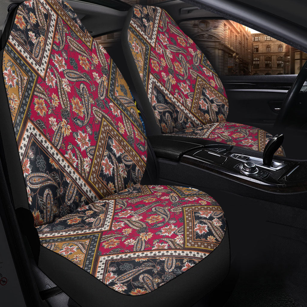 Car Seat Cover Paisley Bandana Pattern Seamless Car Seat Cover