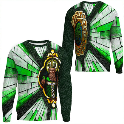 Clothing S.T Patrick Day And Cross Strained Window Style Sweatshirts