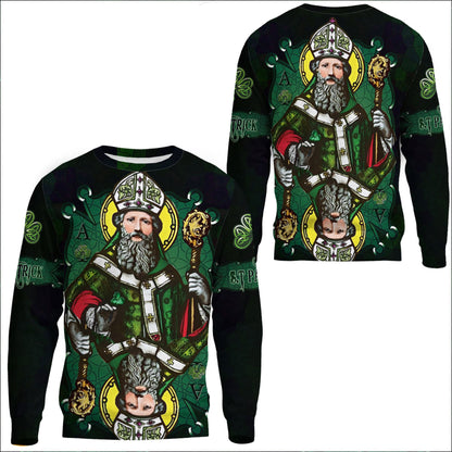 Clothing ST Patrick Day Card Style Three Leaf Clover Sweatshirts