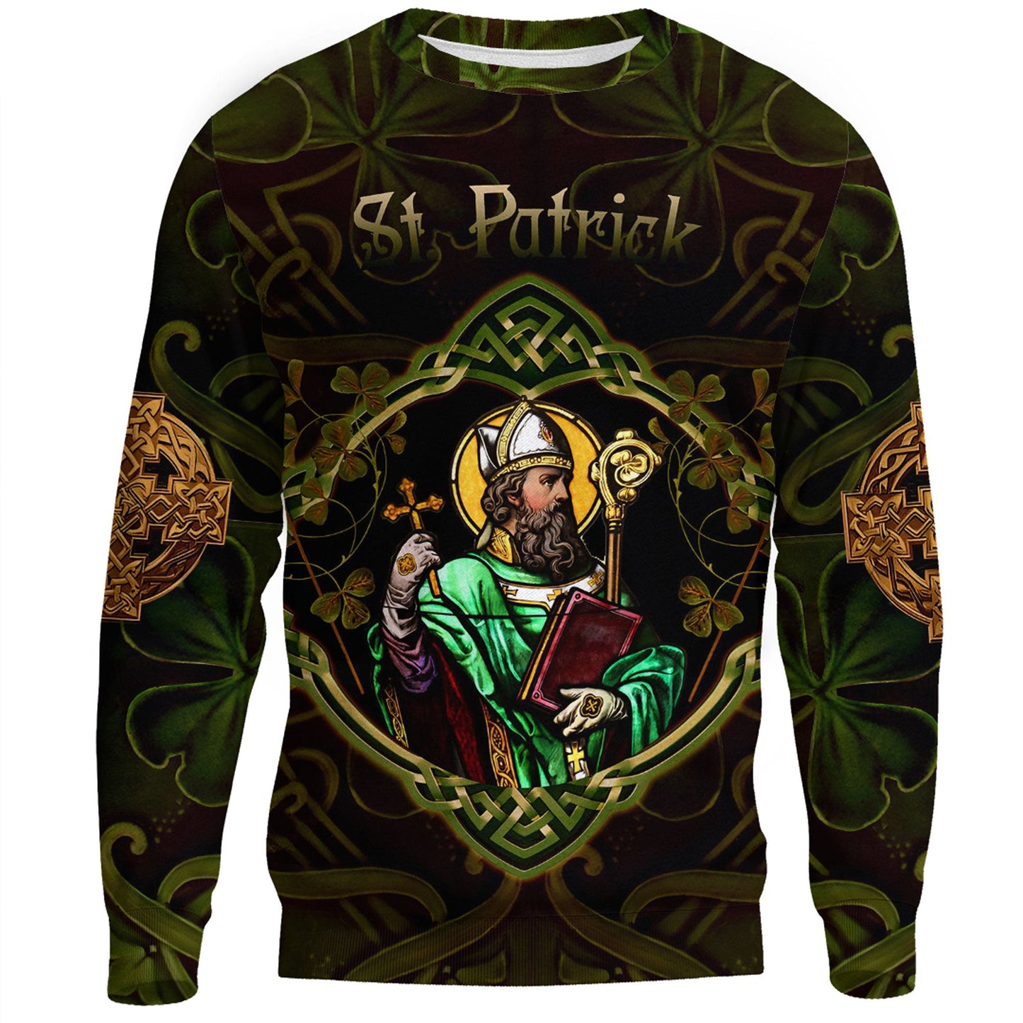 Clothing ST Patrick Day Yggdrasil Three Leaf Clover Celtic Style Sweatshirts