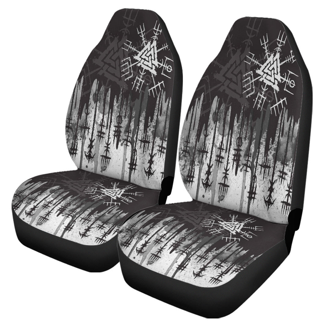 Car Seat Covers White Vegvisir And Valknut Style Car Seat Covers