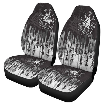 Car Seat Covers White Vegvisir And Valknut Style Car Seat Covers