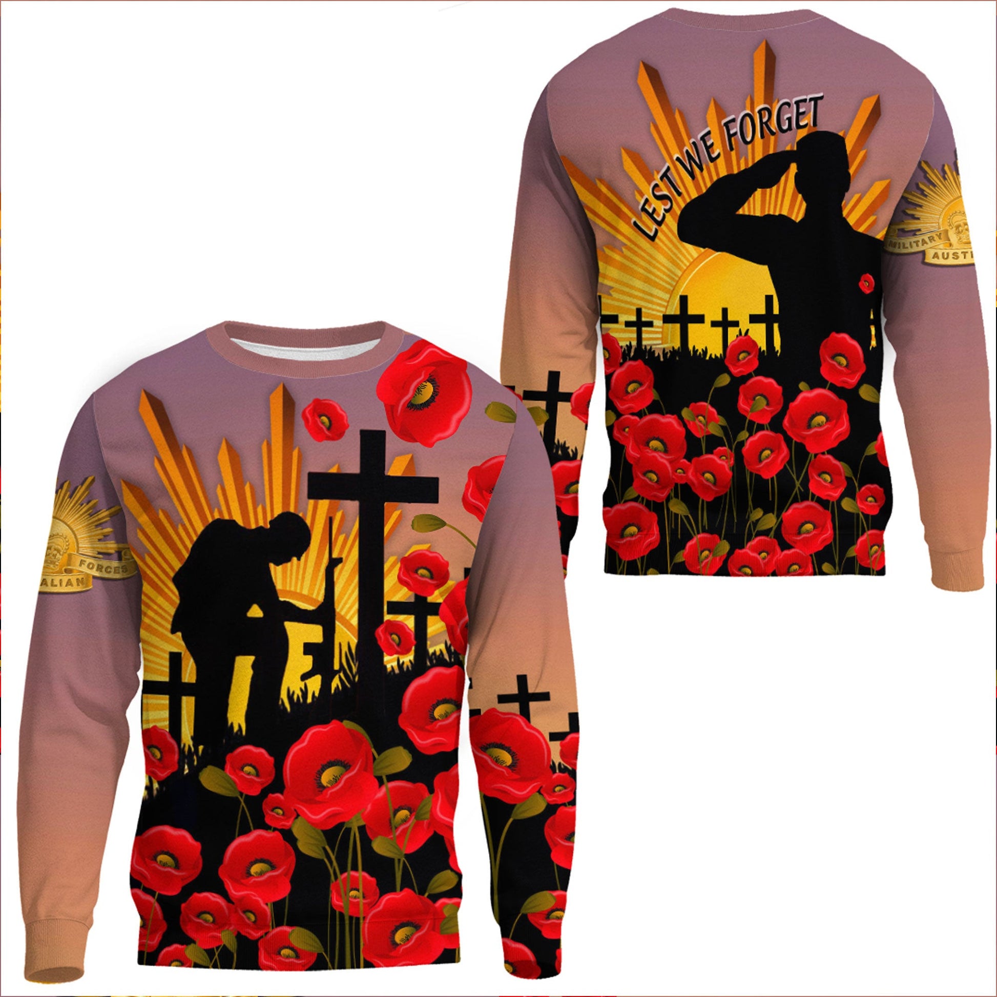 Clothing Anzac Day Poppy Sweatshirts