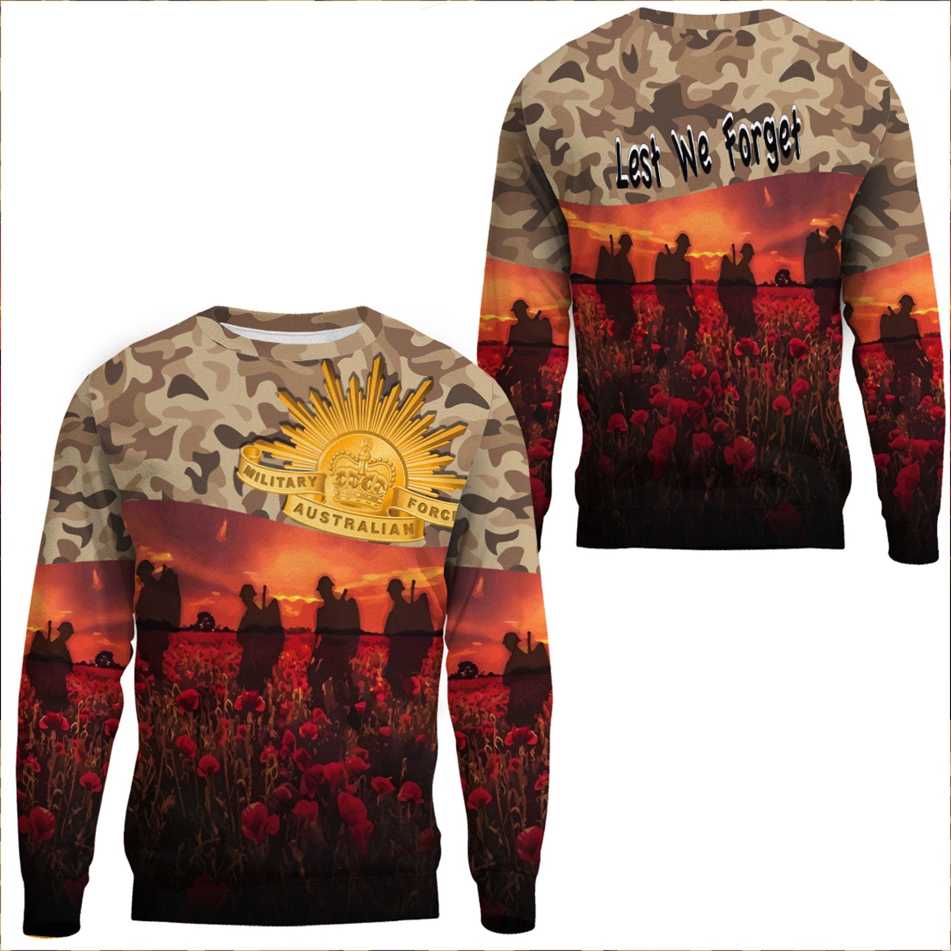 Clothing Anzac Day Camouflage Sweatshirts
