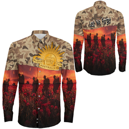 Clothing Anzac Day Camouflage Long Sleeve Button Shirt