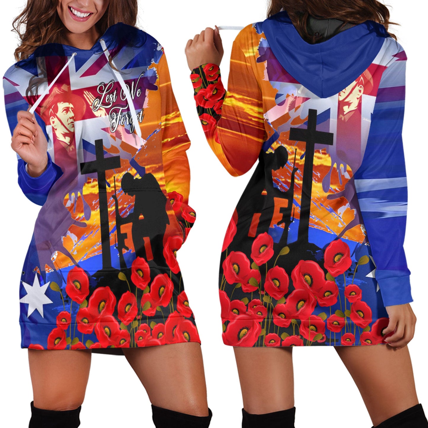 Clothing Anzac Day Soldier Hoodie Dress