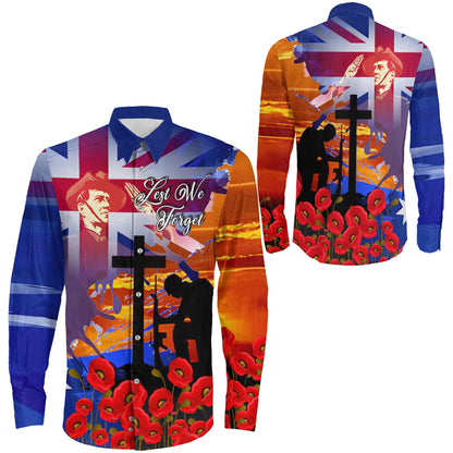 Clothing Anzac Day Soldier Long Sleeve Button Shirt