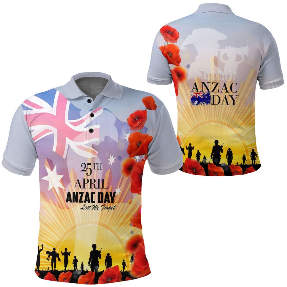 Clothing Anzac Day Australia Poppy Polo Shirts