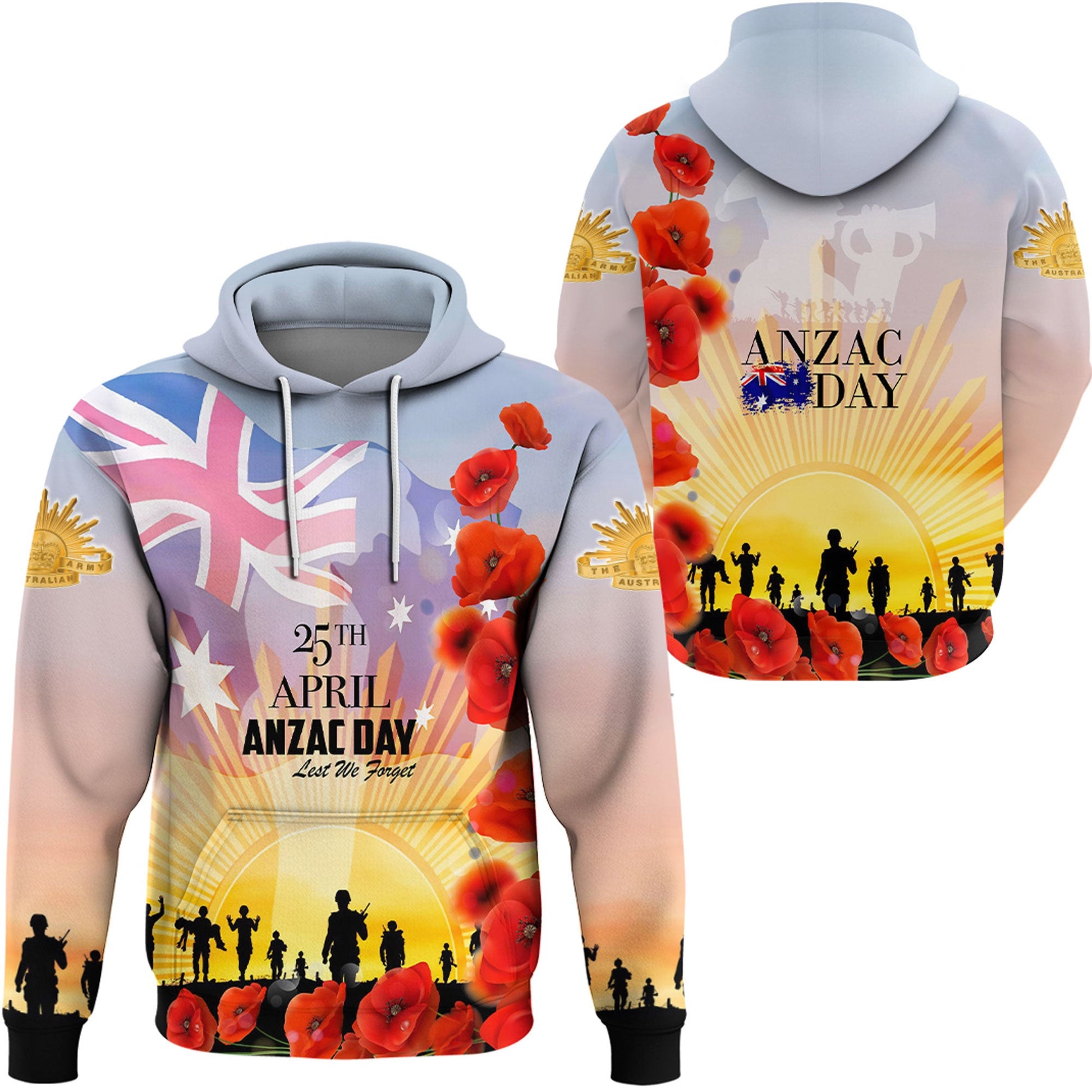 Clothing Anzac Day Australia Poppy Hoodie