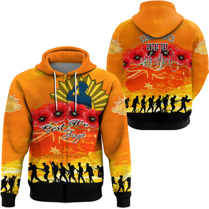 Clothing Anzac Day Australian Zip Hoodie