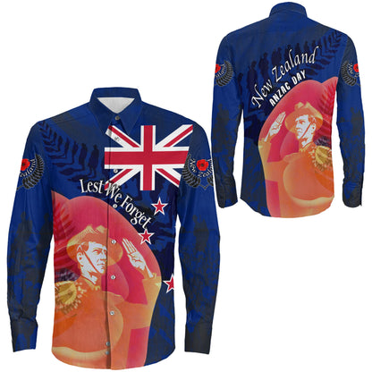 Clothing Anzac Day New Zealand Poppy Long Sleeve Button Shirt