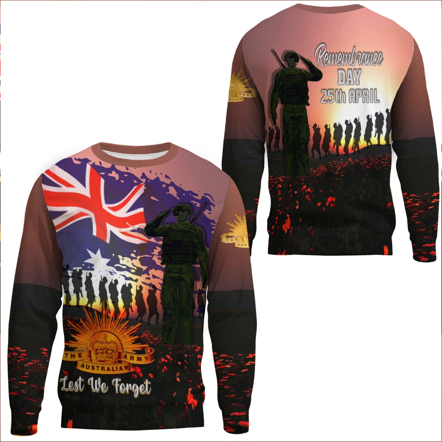 Clothing Anzac Day Soldier Australian Sweatshirts