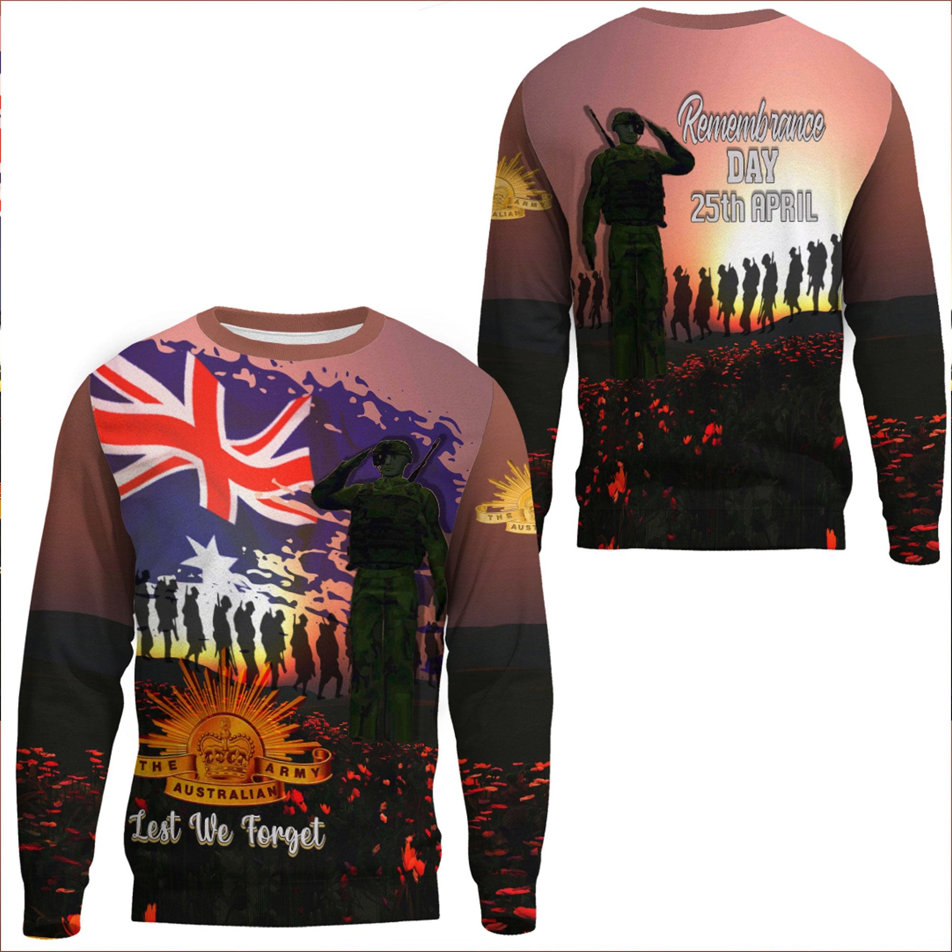 Clothing Anzac Day Soldier Australian Sweatshirts