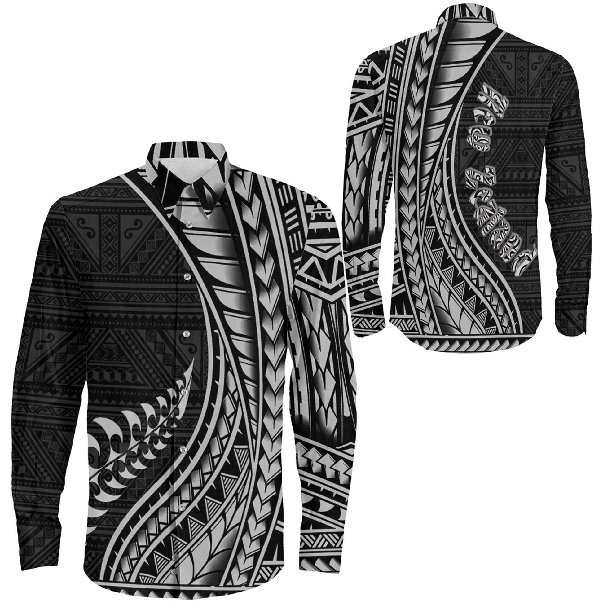 Clothing Maori Fern Long Sleeve Button Shirt