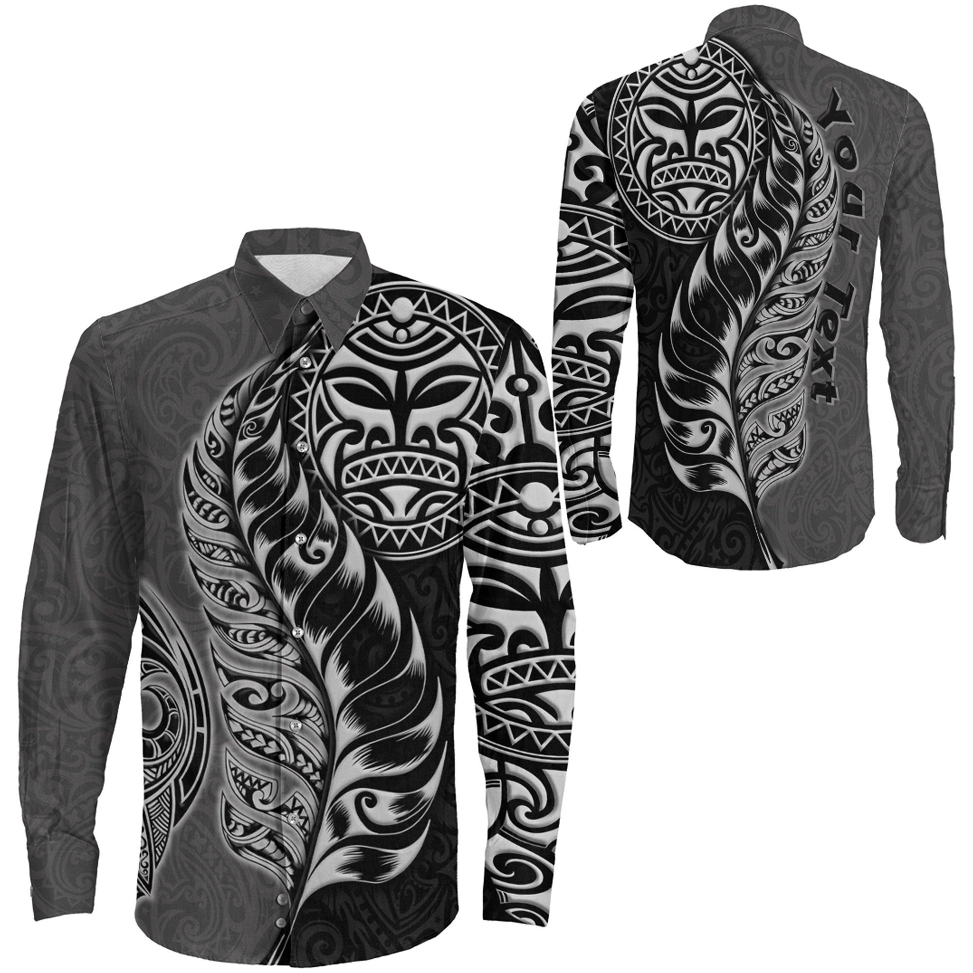 Clothing Maori Symbol Long Sleeve Button Shirt