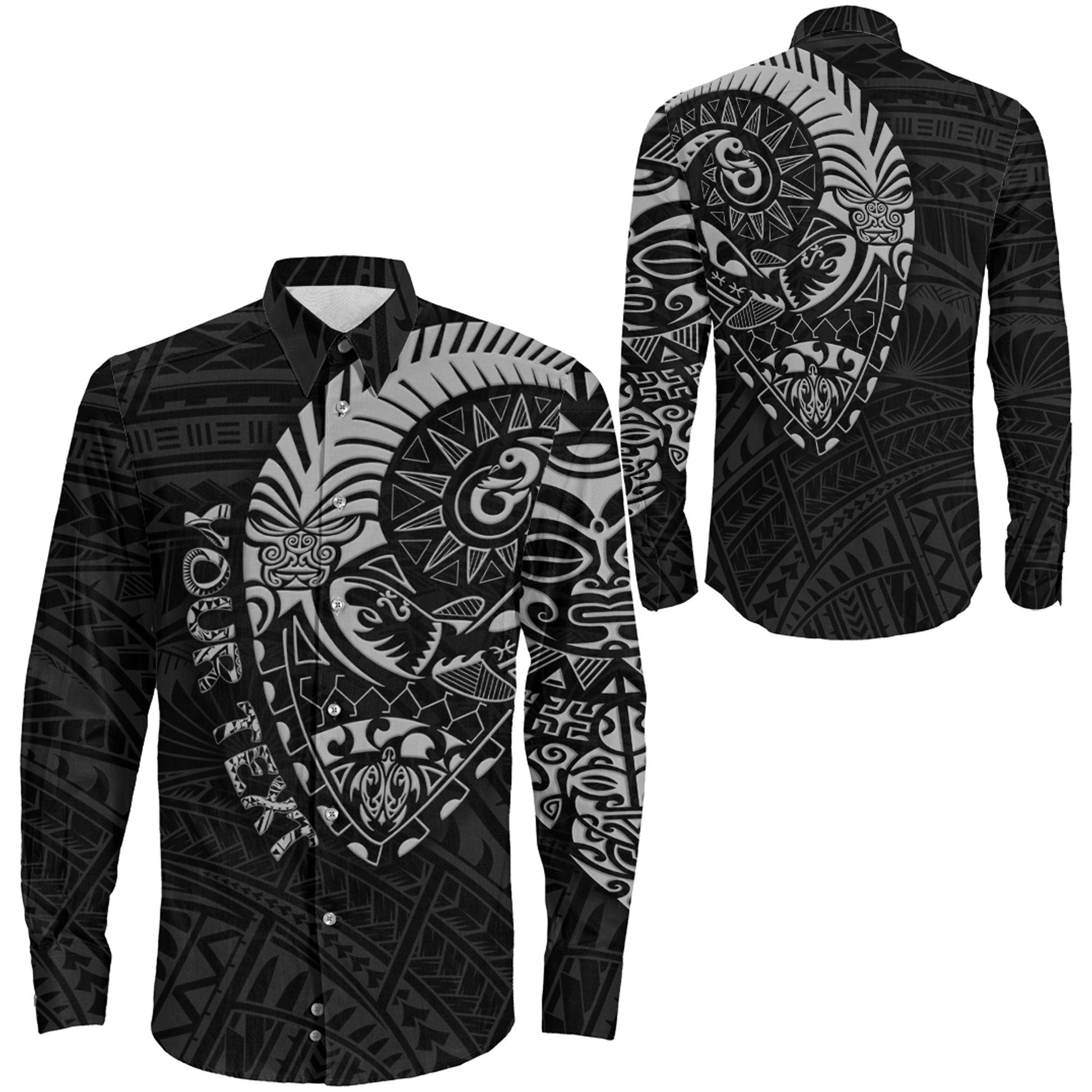 Clothing Maori Fern Symbol Long Sleeve Button Shirt