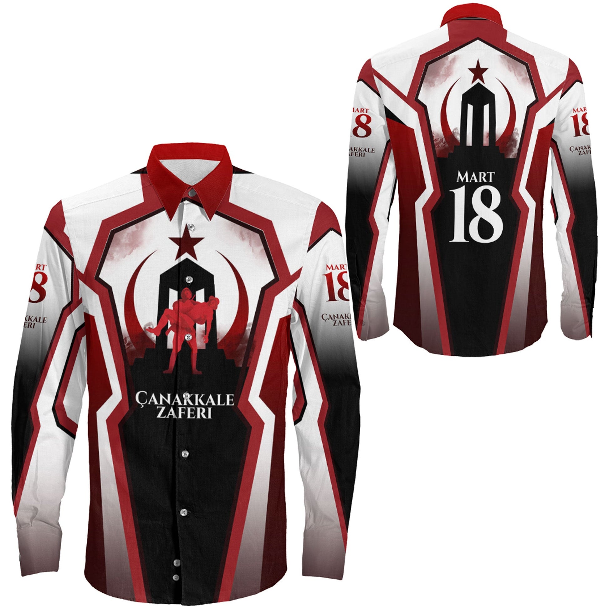 Clothing Canakkale Zaferi, Mart 18 Sport Style Long Sleeve Button Shirt