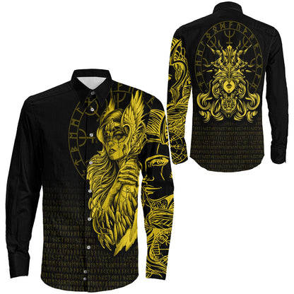Clothing The Valkyries Viking Gold Long Sleeve Button Shirt