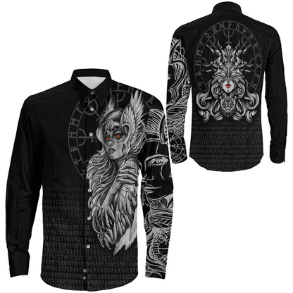 Clothing The Valkyries Viking Silver Long Sleeve Button Shirt