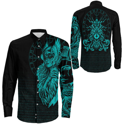 Clothing The Valkyries Viking Turquoise Long Sleeve Button Shirt