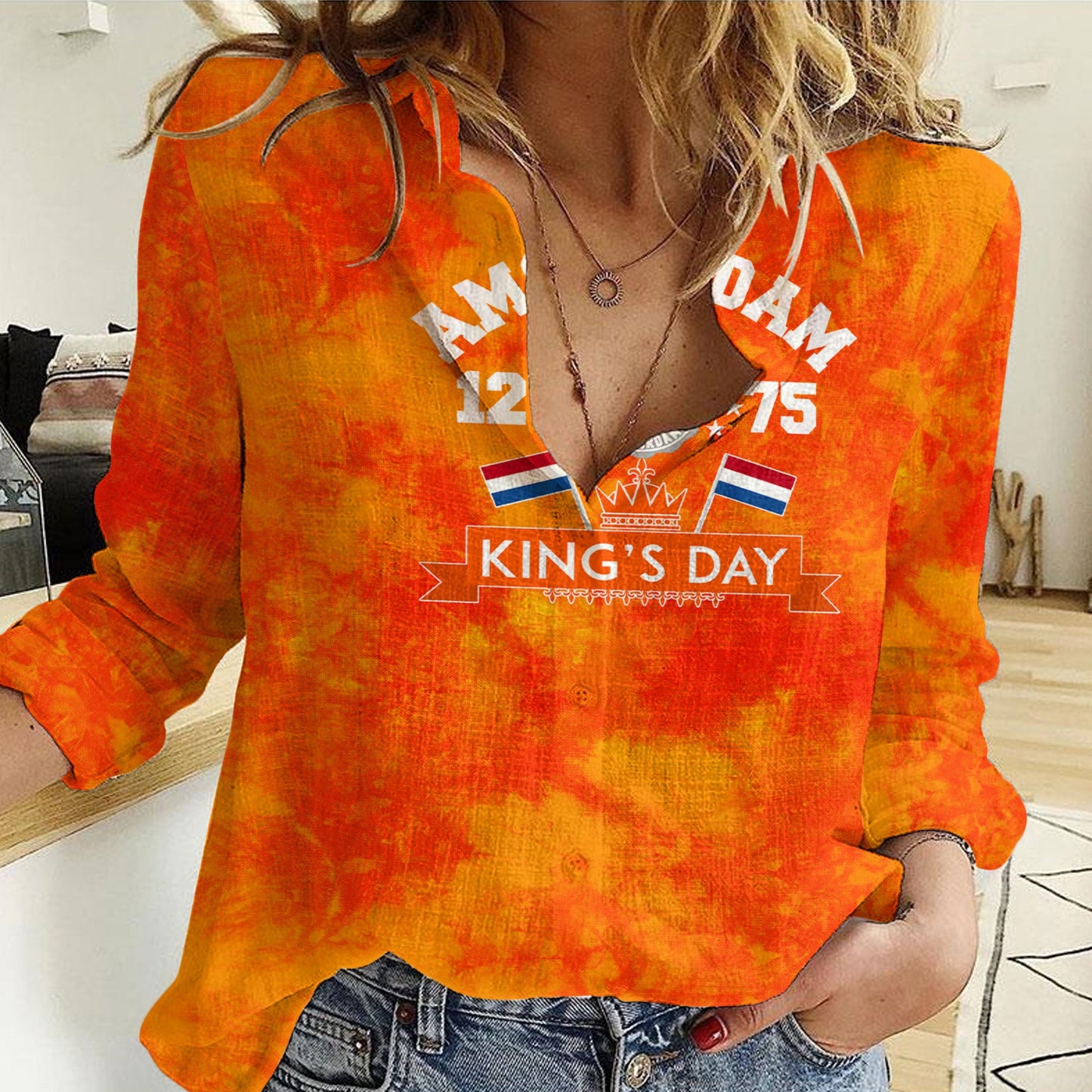 Clothing Netherlands Amsterdam 1275 King's Day Women Casual Shirt