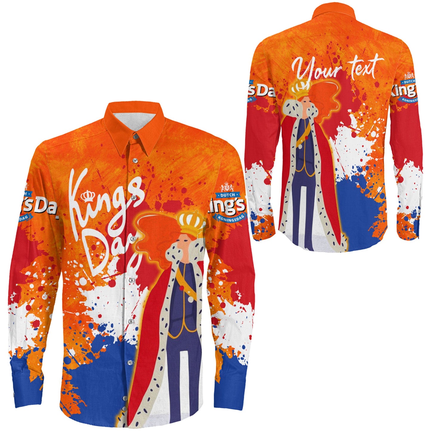 Clothing Netherlands King'S Day Special Version Long Sleeve Button Shirt