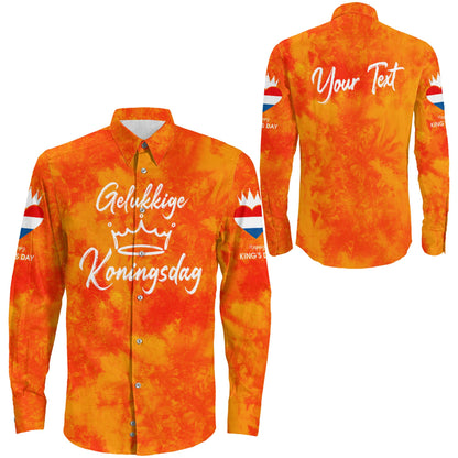 Clothing Netherlands King'S Day Gelukkige Koningsdag Long Sleeve Button Shirt
