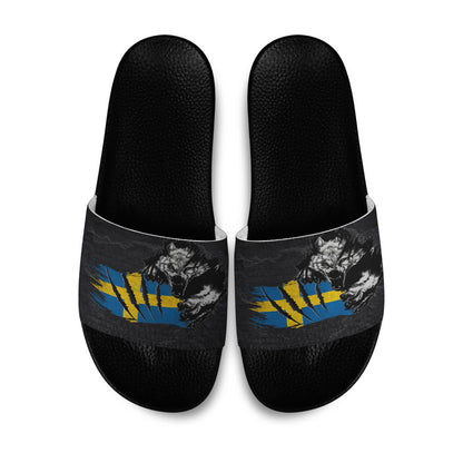 Slide Sandals Sweden Wolf Raven Slide Sandals