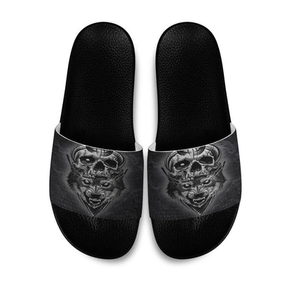 Slide Sandals Wolf And Skull Slide Sandals