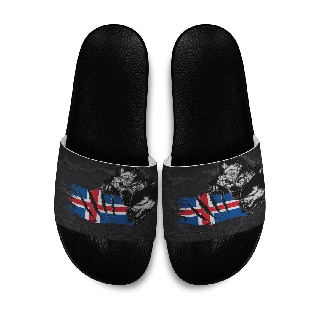 Slide Sandals Iceland Wolf Viking Slide Sandals