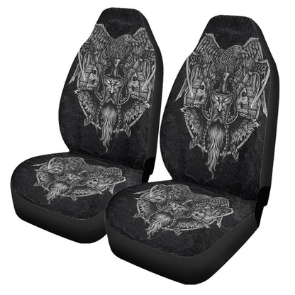 Car Seat Covers Wolf And Raven Of Odin Viking Car Seat Covers