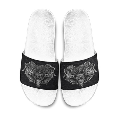 Slide Sandals Wolf And Raven Of Odin Viking Slide Sandals