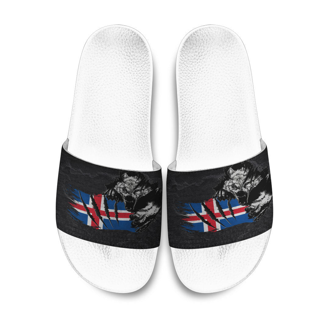 Slide Sandals Iceland Wolf Viking Slide Sandals