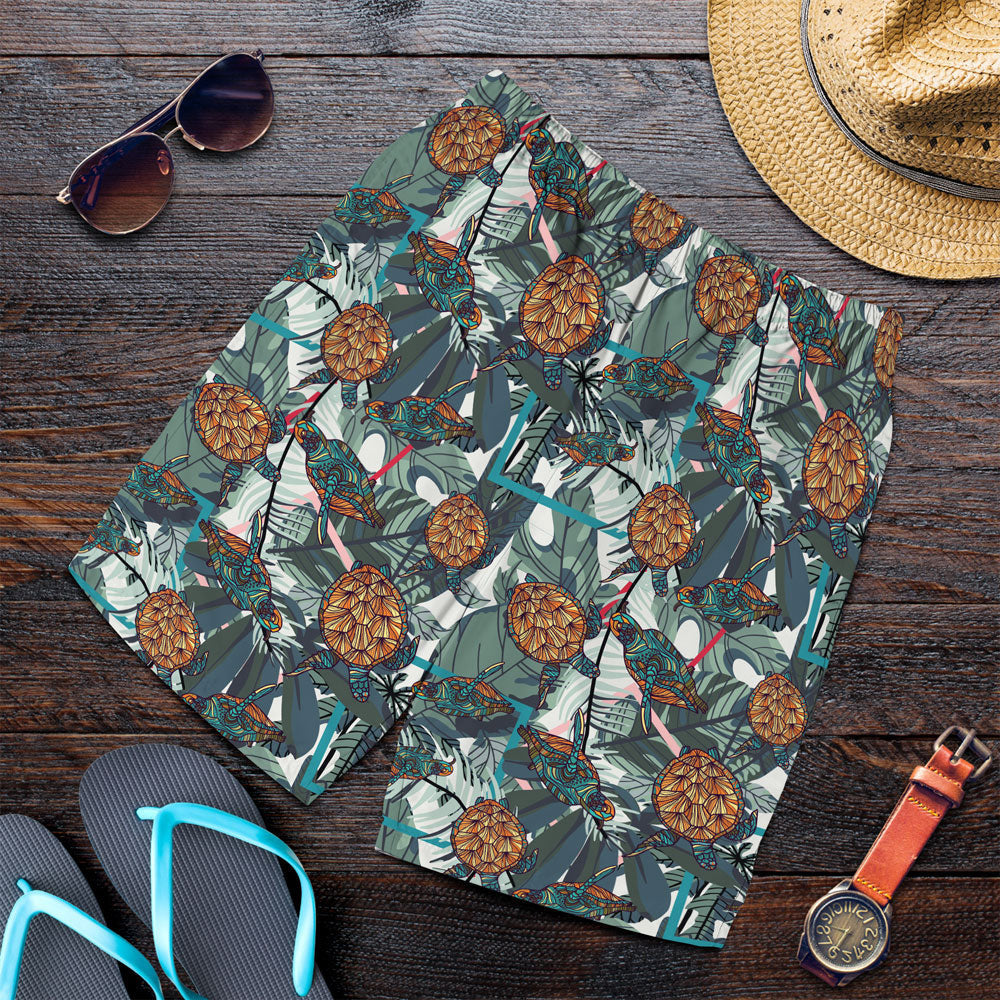 Short Tropical Palm Leaves Jungle Leaves Men Short