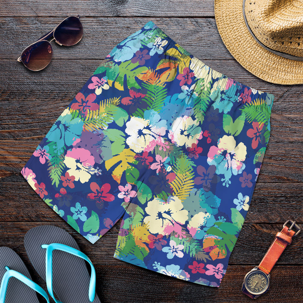 Short Hibiscus Flowers Hawaiian Aloha Men Short