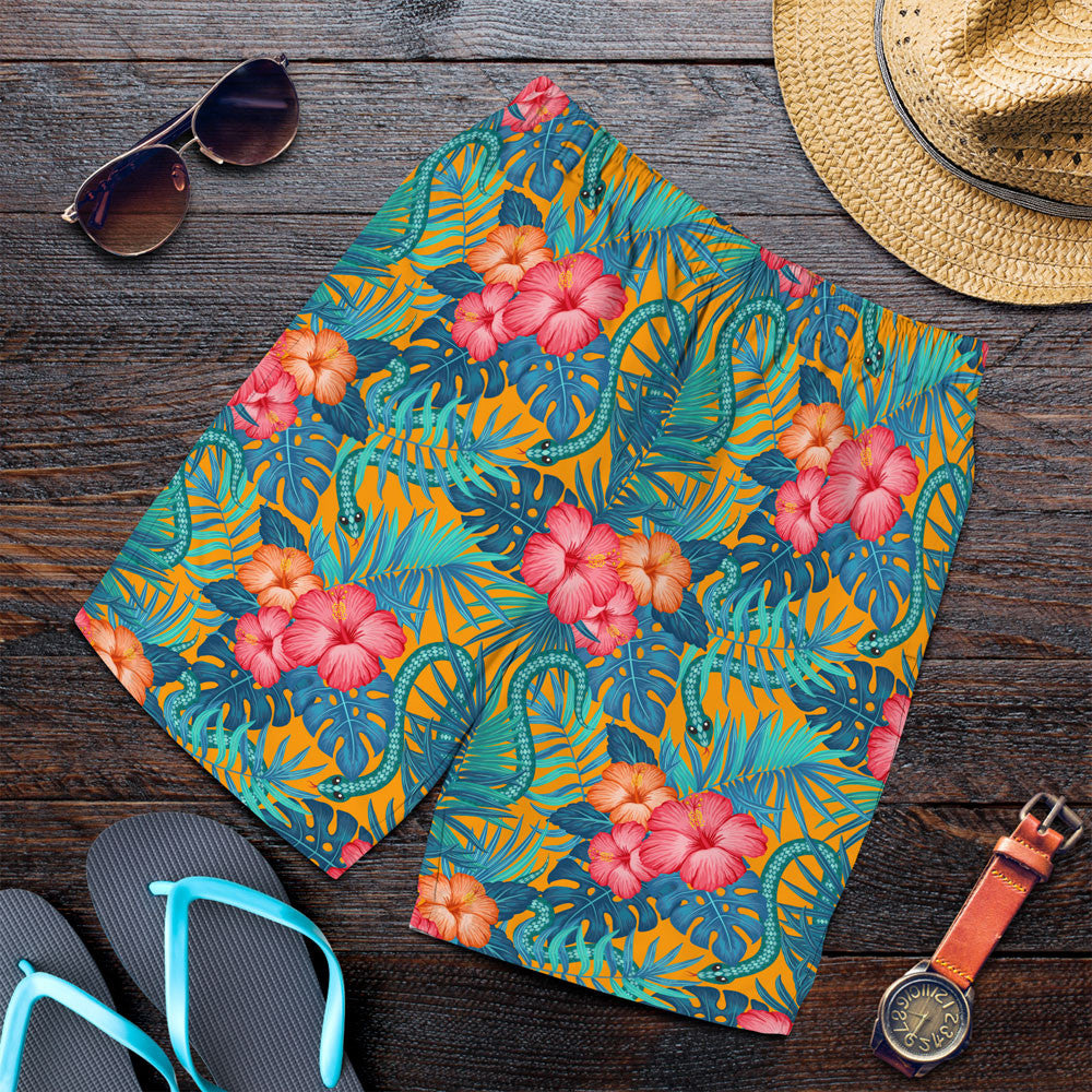 Short Tropical Hawaiian Pattern With Snakes Men Short