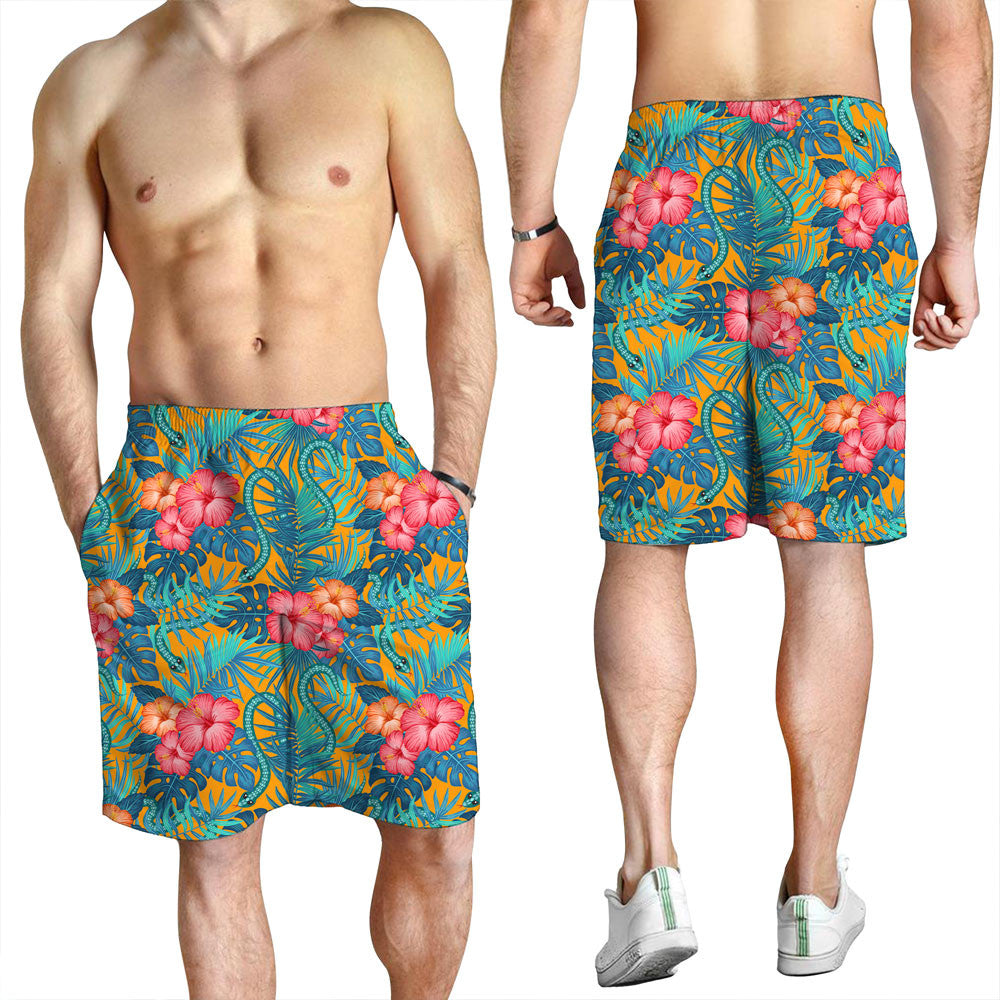Short Tropical Hawaiian Pattern With Snakes Men Short