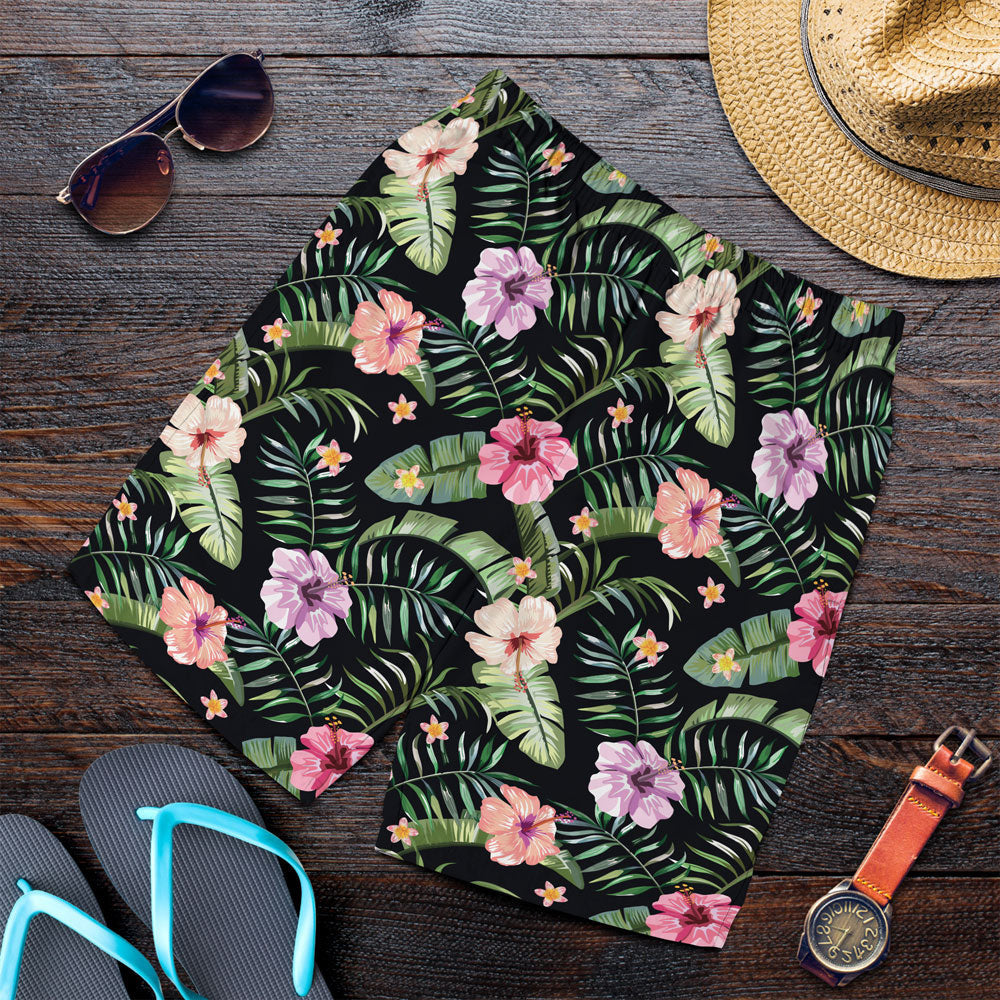 Short Vivid Hibiscus And Plumeria Men Short