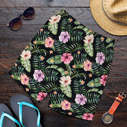 Short Vivid Hibiscus And Plumeria Men Short