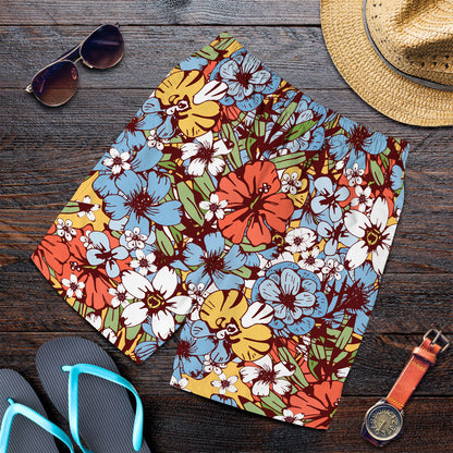 Short Tropical Seamless Flowers And Palm Leaves Men Short