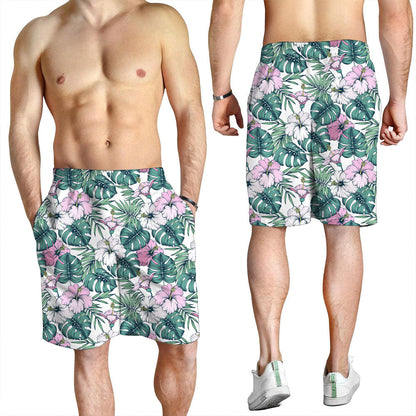 Short Hibiscus Flowers And Leaves Men Short