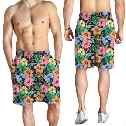 Short Hibiscus Flowers Orange Men Short